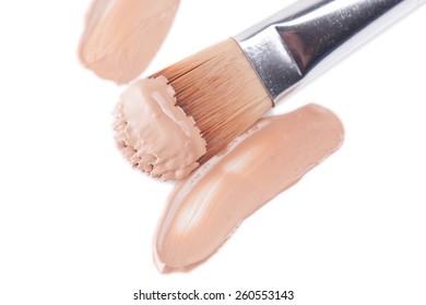 Close-up Of Makeup Concealer Pencil On White Background