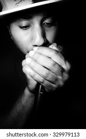 Closeup Of Male Artist Beatboxing