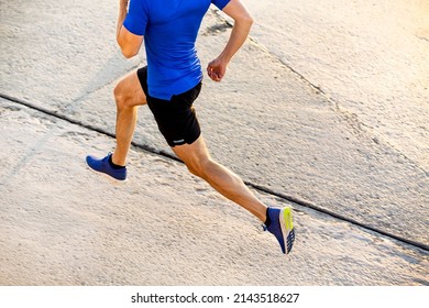 Closeup Male Runner Athlete Running Stock Photo 2143518627 