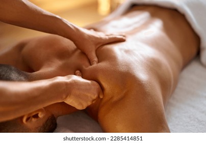 Close-up of man getting massage - Powered by Shutterstock