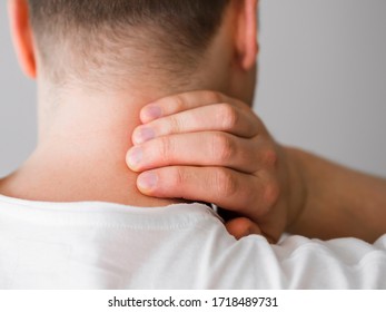 Close-up Man With Neck Pain 