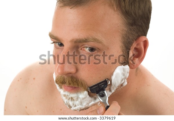 Closeup Man Shaving Off His Thick Stock Photo Edit Now 3379619