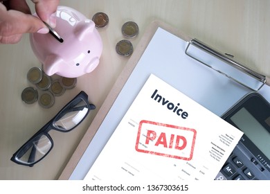 Closeup Man Work Invoice Bill Paid Stock Photo 1367303615 | Shutterstock