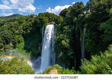 A closeup of the Marmore falls in Umbria, Italy