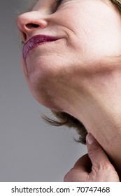 Close-up Of Mature Woman Neck