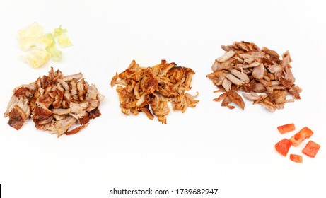 Close-up Meat, Cook Shawarma. Production And Sale Shawarma.