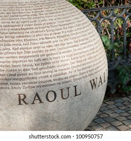 Close-up Of A Memorial, Memorial To Raoul Wallenberg, Stockholm, Sweden