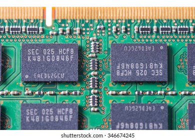 Closeup of a memory Ram chip module