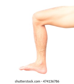 Closeup Men's Legs Skin And Men Hairy Legs For Health Care Concept 