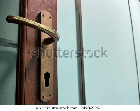 Similar – Image, Stock Photo Weathered brown wooden door with a padlock