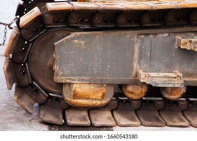 Closeup Metal Tracks Crawler Crane Steel Stock Photo 1660543180 