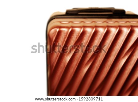 closeup metallic luggage pattern texture background. copper macro - image 