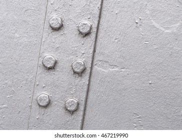 Closeup of a metallic structure painted silver