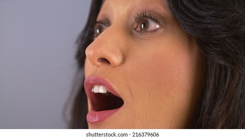 Closeup Of Mexican Woman Surprised