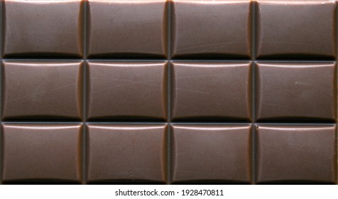 Close-up Of Milk Chocolate Bar. Top View