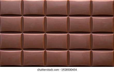 Close-up Of Milk Chocolate Bar. Top View