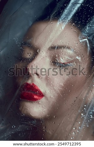 Similar – Image, Stock Photo Obscured portrait Lips