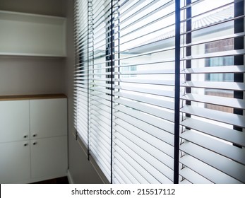 Closeup Of Modern Interior With Timber Blind