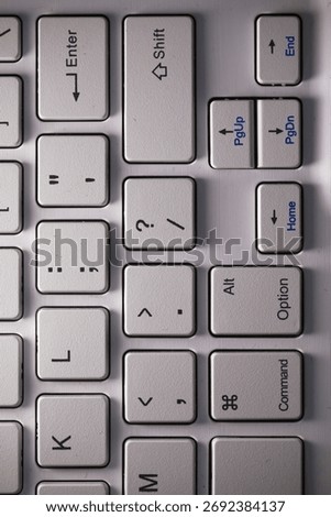 Close-Up of Modern Mac Keyboard with Command and Option Keys Highlighted