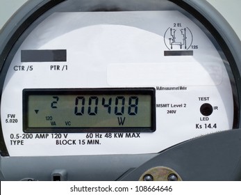 Close-up Of Modern Smart Grid Residential Digital Power Supply Meter