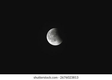 Close-up of the moon during a lunar eclipse against a dark night sky,lunar eclipse, moon phases - Powered by Shutterstock - Get 15% off with code: PIKWIZARD15