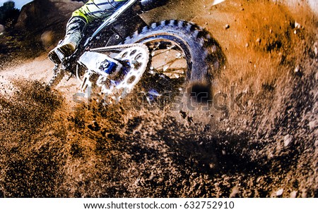 Close-up of motocross wheel
