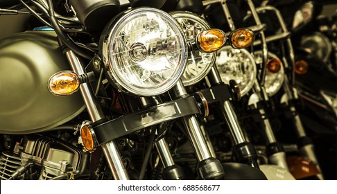 A close-up of the motorcycle