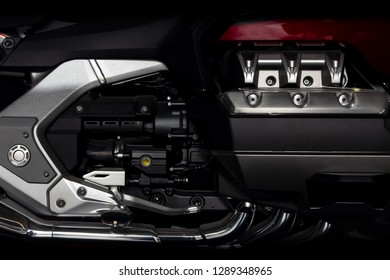 closeup motorcycle engine