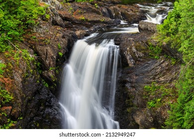 A closeup of the Moxie Falls in West Forks, Maine - Shutterstock ID 2132949247
