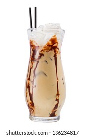 Closeup Of A Mud Slide Cocktail Isolated On A White Background