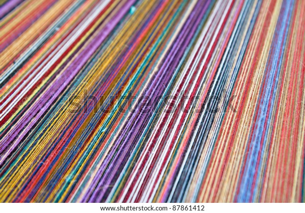 Closeup Multi Colored Wool String Stock Photo (Edit Now) 87861412