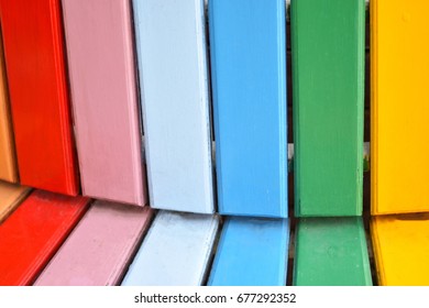 Closeup multicolor bench