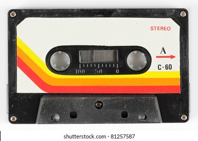 close-up of a music cassette