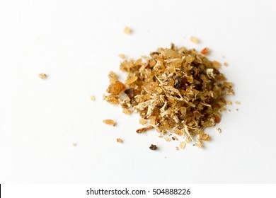 Close-up of natural aromatic incense musk isolated on a white background