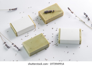 Closeup Of Natural Herbal Soap Mockup With Lavender