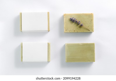 Closeup Of Natural Herbal Soap Mockup With Lavender