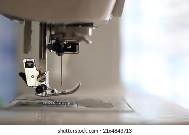 Closeup needle of sewing machine