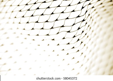 Close-up of netting on white background