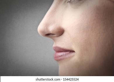 Closeup Of Nose And Mouth In Profile