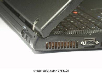 closeup from a notebook with keyboard and screen