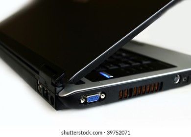 Closeup from a notebook with keyboard and screen