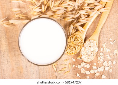 Closeup of oat milk, the concept of a vegetarian diet.
