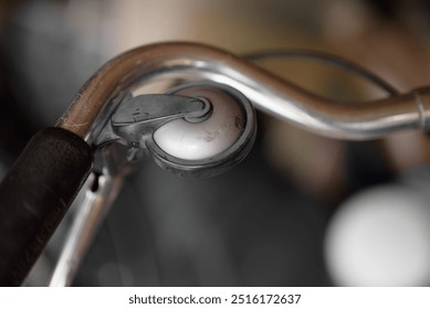 Close-up of an old bicycle bell and handlebars - Powered by Shutterstock