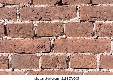 Close-up Of Old Brickwork Made Of Old Red Brick