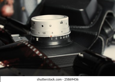 Close-up of old camera