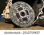 Closeup old clutch plate expire,maintenance services clutch truck