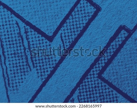 Closeup of an old comic book page with dot printing pattern and blue color effect creates abstract background pattern 