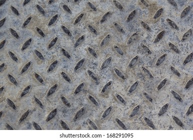 Closeup Old Dimond Metal Surface