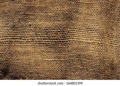 Closeup Of An Old And Dirty Burlap Fabric