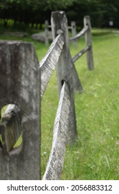 Closeup Of Old Fence Post